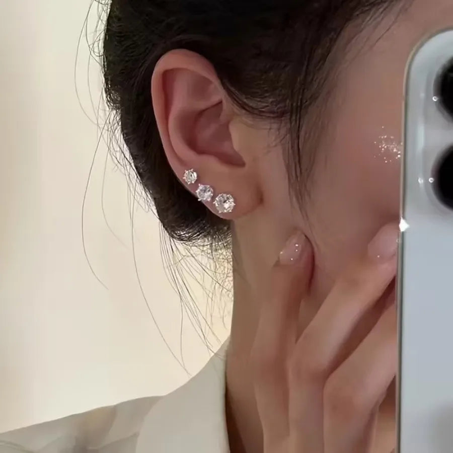 Timeless Steel Gem Studs